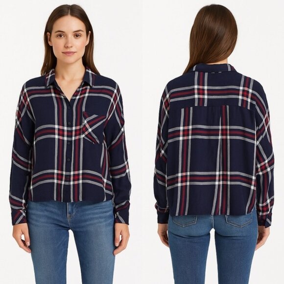 Rails Maddox Dolman Sleeve Plaid Button Down Shirt - Picture 1 of 8